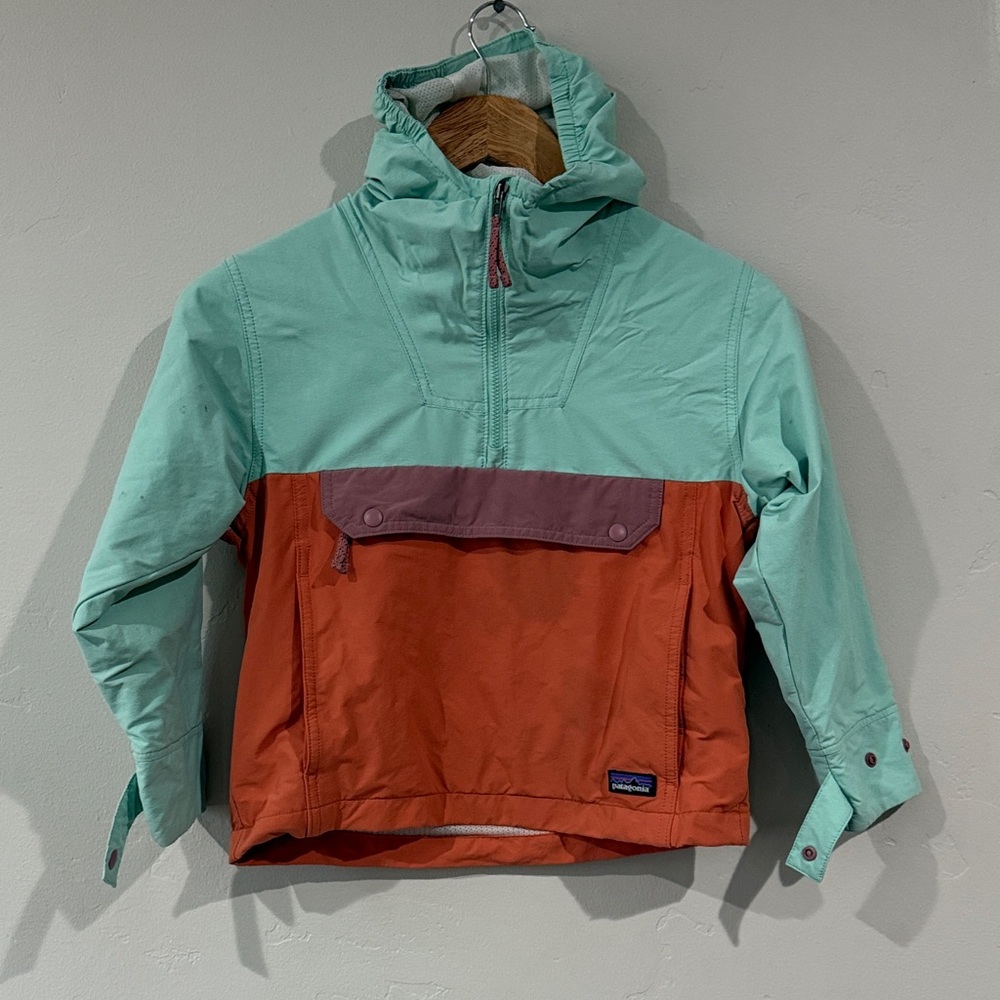 Kids Two-Tone Jacket - Mint Green and Rust Orange